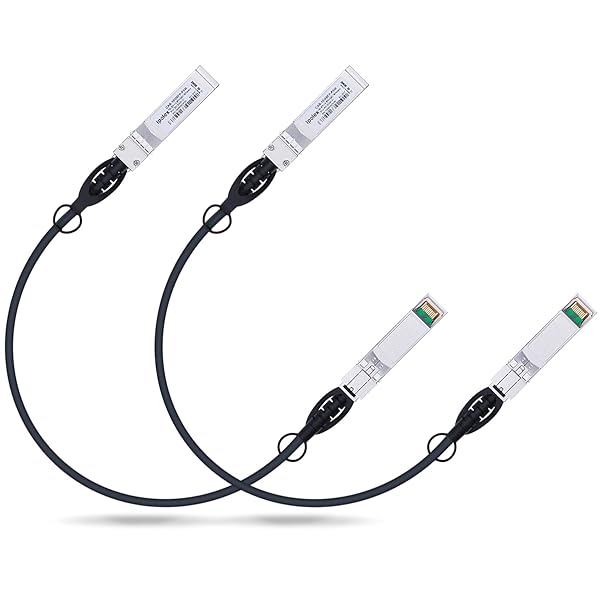 iPolex 10G SFP+ Twinax Cable 0.5m Direct Attach Copper DAC Passive Cable 2 Pack Compatible with Cisco Meraki Ubiquiti Mikrotik and More