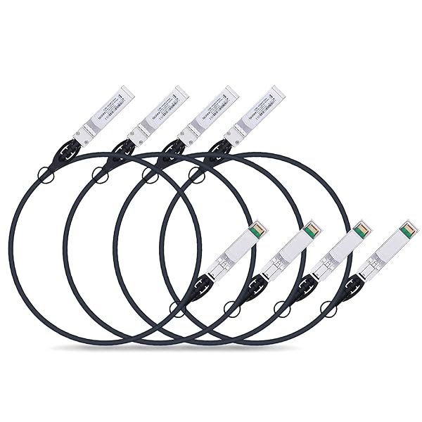iPolex 10G SFP+ Twinax Cable 1m Direct Attach Copper Passive Cable for Cisco Meraki Ubiquiti Mikrotik Intel Fortinet Netgear D-Link TP-Link 4 Pack