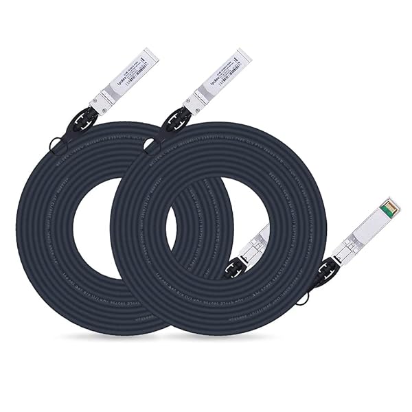 iPolex 10G SFP+ Twinax Cable 5m Direct Attach Copper Passive Cable for Cisco Meraki Ubiquiti Mikrotik Intel Fortinet Netgear D-Link TP-Link 2 Pack