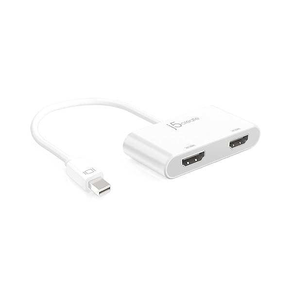 j5create Mini DisplayPort to Dual HDMI Adapter JDA156 for High-Quality Video and Audio Output