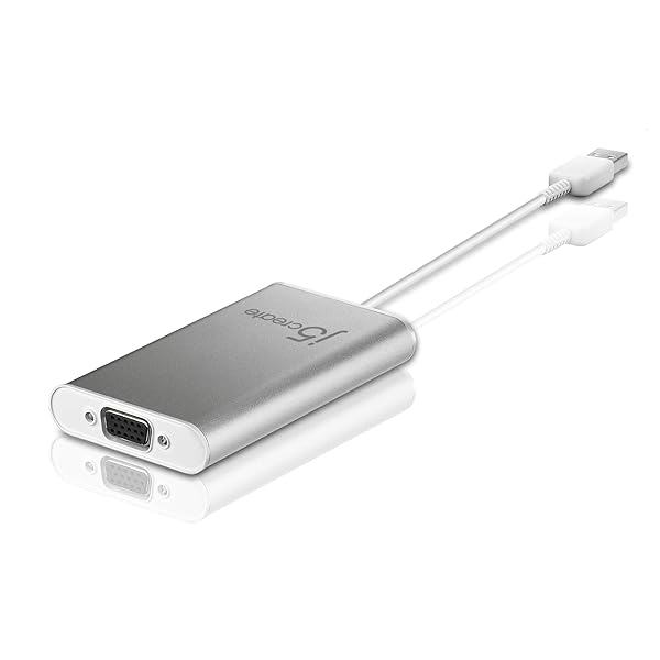 j5create USB 2.0 to VGA Display Adapter: Plug & Play, 3 Modes, Windows & Mac Compatible