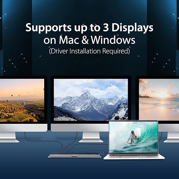 j5create USB Type C Docking Station 100W PD Charger Supports 3 Displays HDMI DisplayPort VGA for MacBook Pro Air XPS and More - Image 5