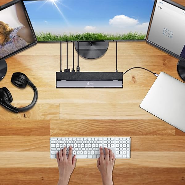 j5create USB Type C Docking Station 100W PD Charger Supports 3 Displays HDMI DisplayPort VGA for MacBook Pro Air XPS and More - Image 9