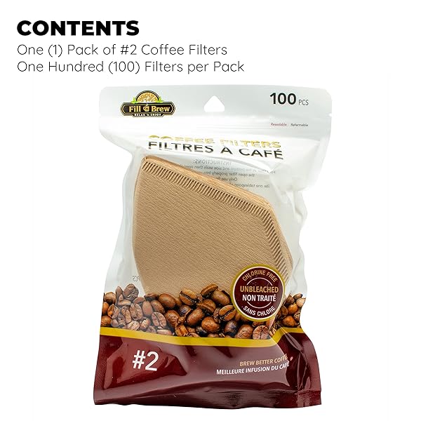 Jacent Fill N Brew Disposable #2 Coffee Filters - 100 Cone Shape Filters per Pack - Image 4