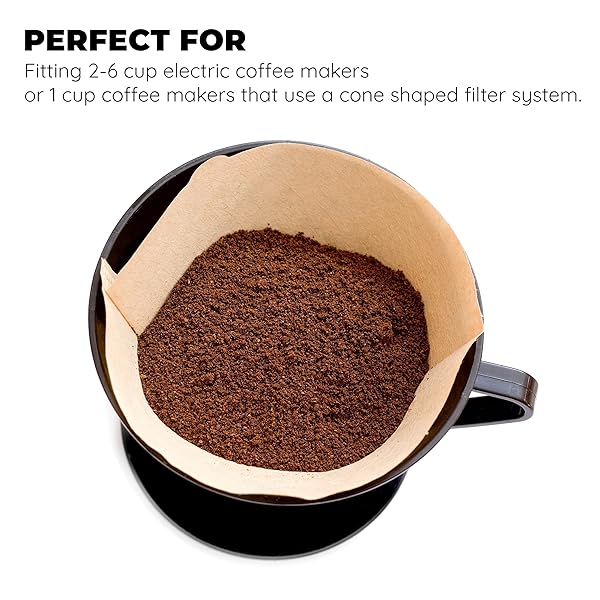 Jacent Fill N Brew Disposable #2 Coffee Filters - 100 Cone Shape Filters per Pack - Image 6
