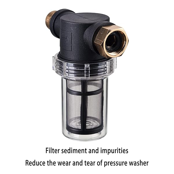 JOEJET Garden Hose Filter Sediment Filter Attachment for Pressure Washer Inline Water Filter with 40 Mesh and 100 Mesh Screen 2 Pack O-Ring - Image 8