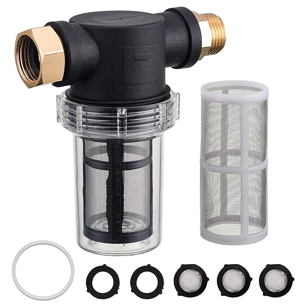 JOEJET Garden Hose Filter Sediment Filter Attachment for Pressure Washer Inline Water Filter with 40 Mesh and 100 Mesh Screen 2 Pack O-Ring - Image 3