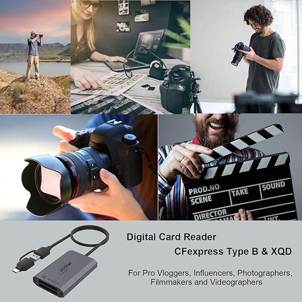 Jorkar CFexpress Type B and XQD Card Reader USB-C for Nikon Canon Panasonic 2in1 USB 3.2 10Gbps High Speed Memory Card Reader - Image 5