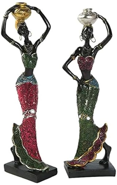 koTTIYA KoTTIYA 2pcs African Women Sculpture Figurines - Unique Tribal Decor & Collectible Art for Home Gifts