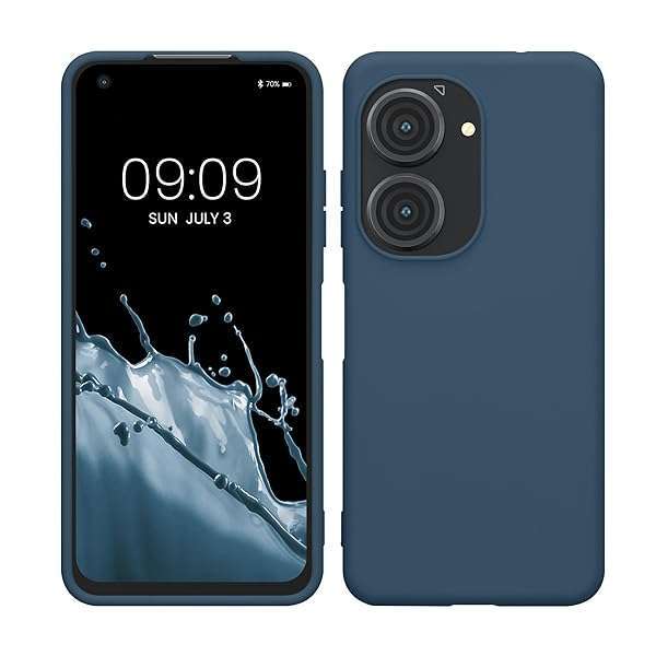kwmobile Soft Slim TPU Case for ASUS Zenfone 10 & 9 - Navy Blue Protective Silicone Cover