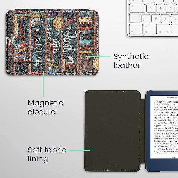 kwmobile Kindle Case (2022/2024) - Colorful eReader Cover with Library Motto for Ultimate Protection - Image 6