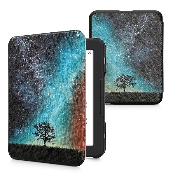 KWMobile Cosmic Nature Case for Barnes & Noble Nook Glowlight 4/4e - Stylish eReader Cover in Blue/Grey/Black