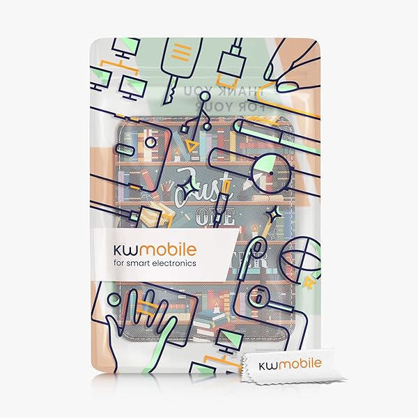 KWMobile Case for Barnes & Noble Nook Glowlight 4/4e - Colorful Library Motto eReader Cover - Image 8