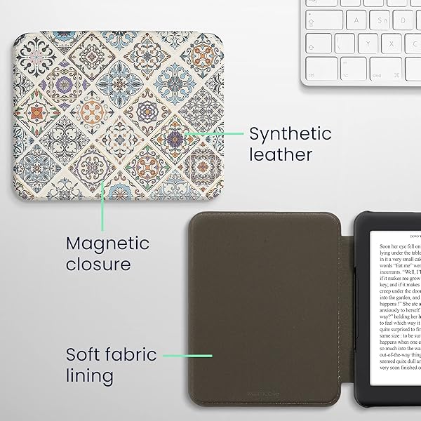 KWMobile Moroccan Tiles Case for Barnes & Noble Nook Glowlight 4/4e - Stylish eReader Cover - Image 7