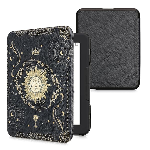 KWMobile Tarot Card Case for Barnes & Noble Nook Glowlight 4/4e - Stylish eReader Cover in Dark Blue/Yellow/Black