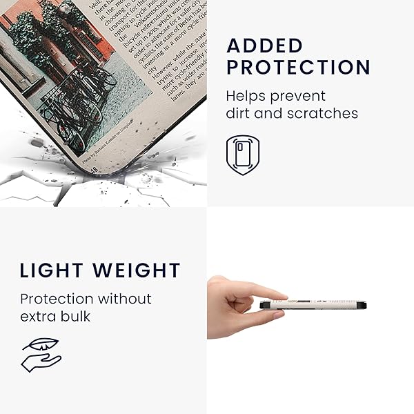 kwmobile Case Compatible with Kobo Clara 2E / Tolino Shine 4 Case - eReader Cover - Front Page Multicolor/Black/Sand - Image 6