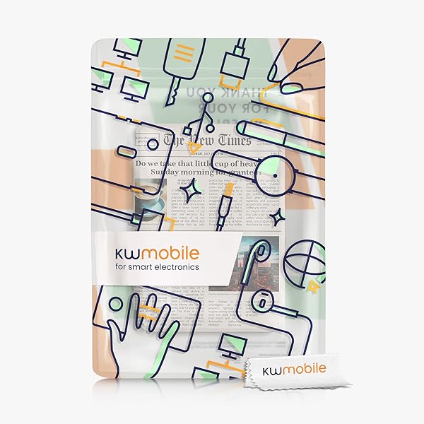 kwmobile Case Compatible with Kobo Clara 2E / Tolino Shine 4 Case - eReader Cover - Front Page Multicolor/Black/Sand - Image 9