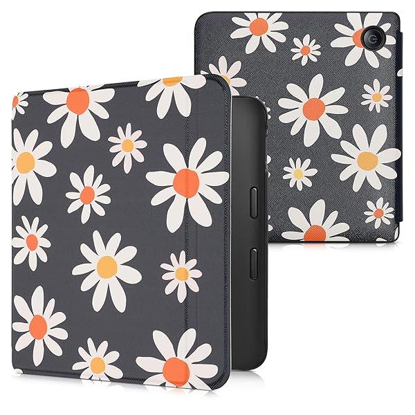 KWMobile Kobo Libra 2 Case - Summer Daisy Blue/White/Yellow eReader Cover for Ultimate Protection
