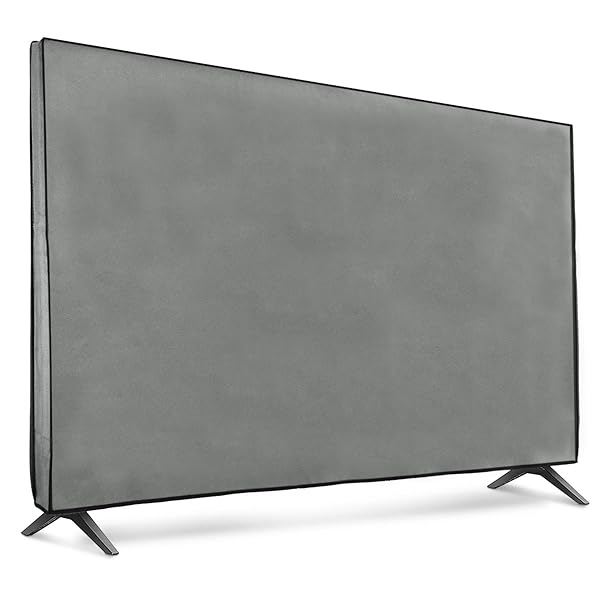 Kwmobile Dust Cover for 65 Inch TV Fabric Case Protector Indoor Flat Screen Light Grey - Image 2