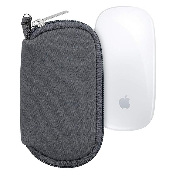 KWMobile Neoprene Case for Apple Magic Mouse 1/2 - Soft Pouch Carry Bag in Grey