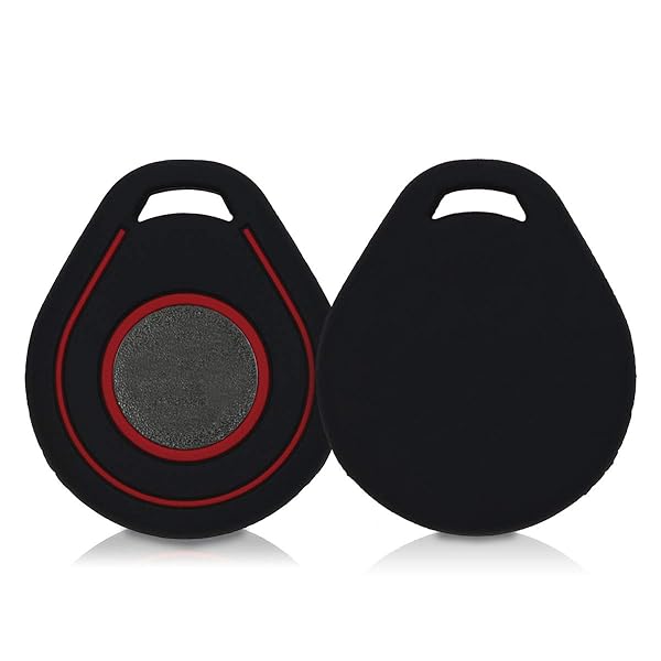 KWMobile Silicone Cover for Harley Davidson Key Fob - Protective Black/Red Case for Motorcycle Remote Key