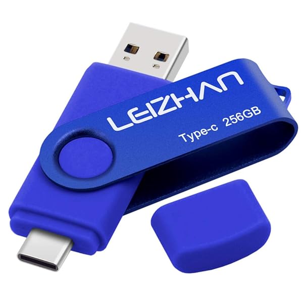 Leizhan 3.0 USB Flash Drive 256GB Type C Photo Stick for HTC 10 Huawei P20 Samsung Galaxy S10 S9 Note 9 S8 S8 Plus Blue - Image 2