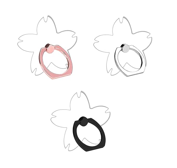Lenoup Transparent Cherry Blossom Cell Phone Ring Holder Kickstand 360 Rotation Clear Finger Grip Stand for Phones and Tablets