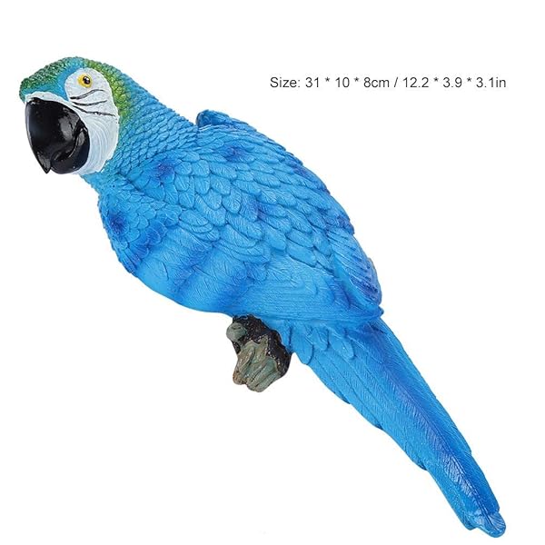 Maxmartt Parrot Decor Simulation Animal Bird Model Sculpture for Wall Decor Set of 4 Blue Parrots - Image 6