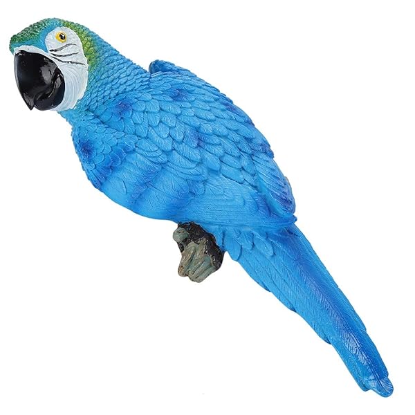 Maxmartt Parrot Decor Simulation Animal Bird Model Sculpture for Wall Decor Set of 4 Blue Parrots - Image 8