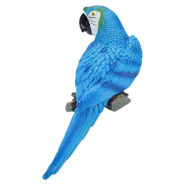 Maxmartt Parrot Decor Simulation Animal Bird Model Sculpture for Wall Decor Set of 4 Blue Parrots - Image 2
