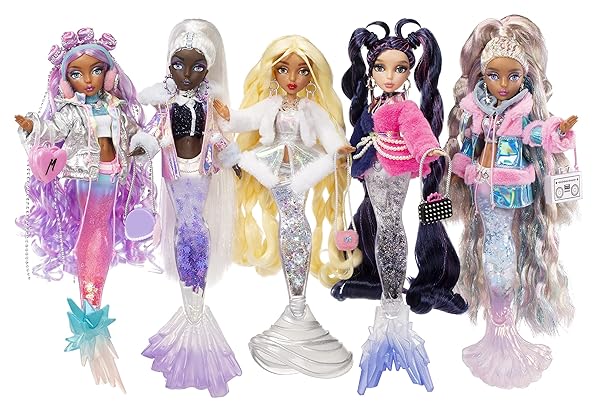 Mermaze Mermaidz Winter Waves Crystabella Mermaid Fashion Doll with Color Change Fin Glitter Filled Tail and Accessories - Image 8