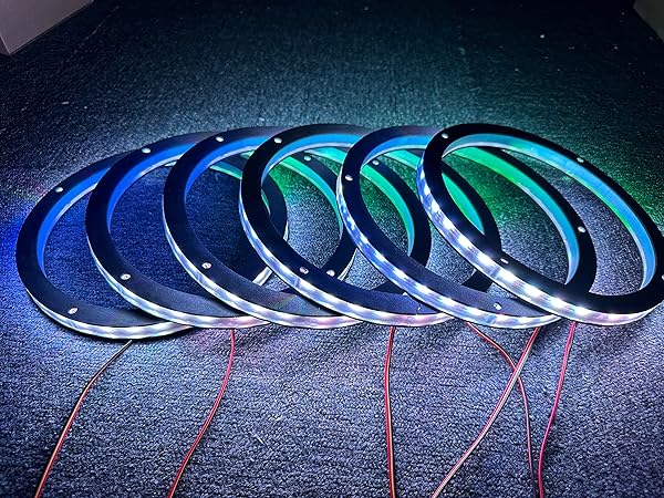 NA 6PCS 6.5 Inch Car LED Speaker Ring Light Kit Dream Color Chasing Flow Remote and APP Controlled Spacer Ring Light - Image 4