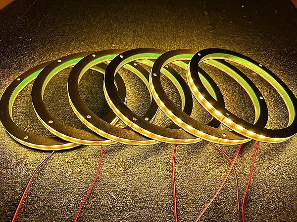 NA 6PCS 6.5 Inch Car LED Speaker Ring Light Kit Dream Color Chasing Flow Remote and APP Controlled Spacer Ring Light - Image 11