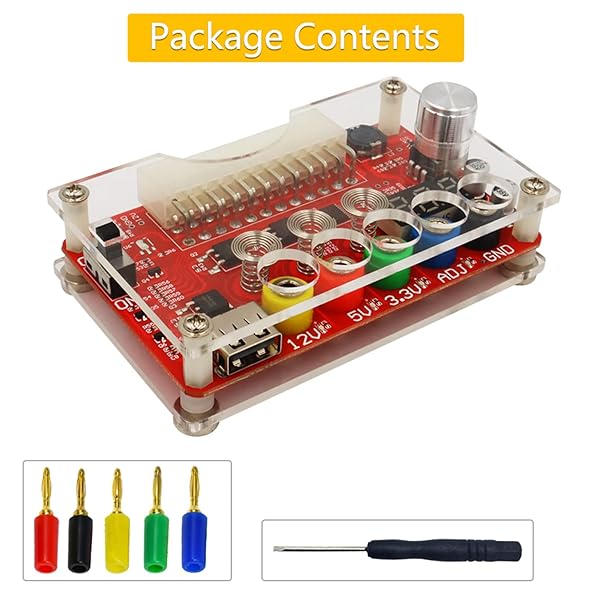 New Version ATX Power Supply Breakout Board Acrylic Case Kit Adjustable Voltage Knob Touch Sensor Switch Supports Multiple Output Voltages - Image 9