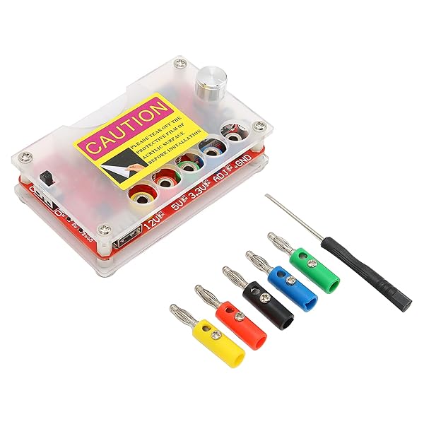 New Version ATX Power Supply Breakout Board Acrylic Case Kit Adjustable Voltage Knob Touch Sensor Switch Supports Multiple Output Voltages - Image 10