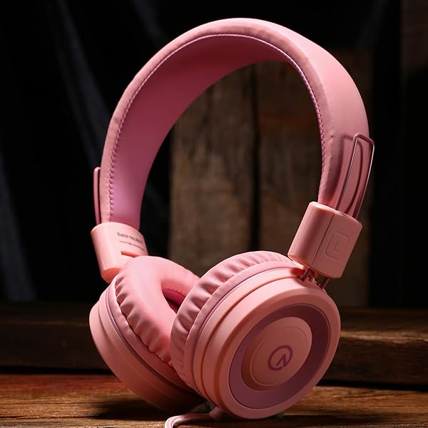 Kids Headphones K11: Foldable Stereo, Tangle-Free, 5ft Cord - Perfect for iPad, School, Travel & More - Soft Pink - Image 7
