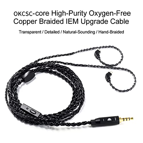 OKCSC 2 Pin Detachable Earphone Replacement Cable 6 Core OFC Upgrade for KZ AS10 TRN V80 with Microphone - Image 4