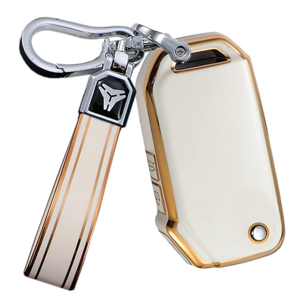 ontto 3-Button Key Fob Protector with Keychain Compatible with Kia Flip Folding Remote Soft TPU Key Skin Case for Forte Seltos Soul Sportage Sorento