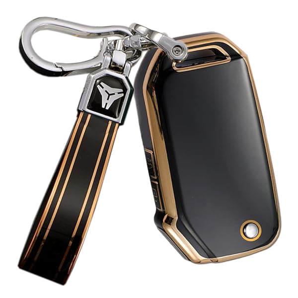 ontto 3-Button Key Fob Protector with Keychain Compatible with Kia Flip Folding Remote Soft TPU Key Skin Case for Forte Seltos Soul Sportage Sorento