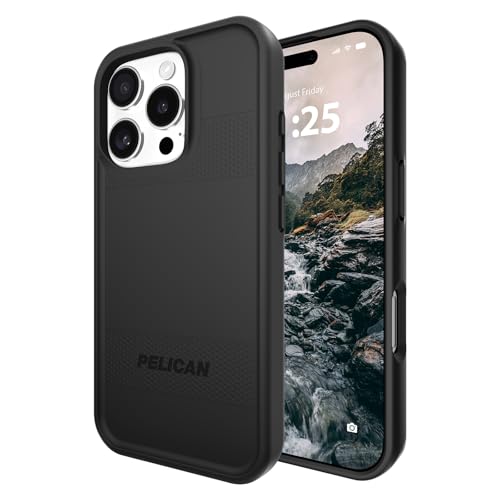 Pelican Protector iPhone 16 Pro Case: Rugged MagSafe Cover with 16ft Drop Protection - Heavy Duty Black Case