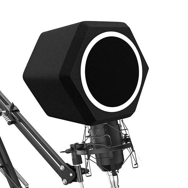 Penypeal Microphone Wind Shield & Pop Filter - Acoustic Foam for Studios, Noise Reduction & Sound Isolation, Black - Image 2