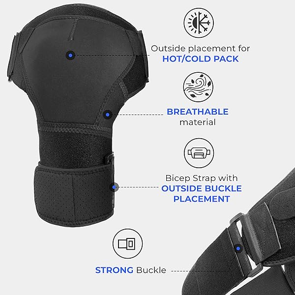 POAGL Shoulder Brace for Men Left and Right Arm Pain Relief Torn Rotator Cuff Compression Support Sleeve Black X-Large - Image 5