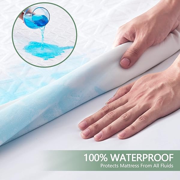 Premium Waterproof Mattress Protector Twin XL Breathable Cooling Bed Cover Soft Noiseless Washable Deep Pocket 8 to 21 Inches - Image 5
