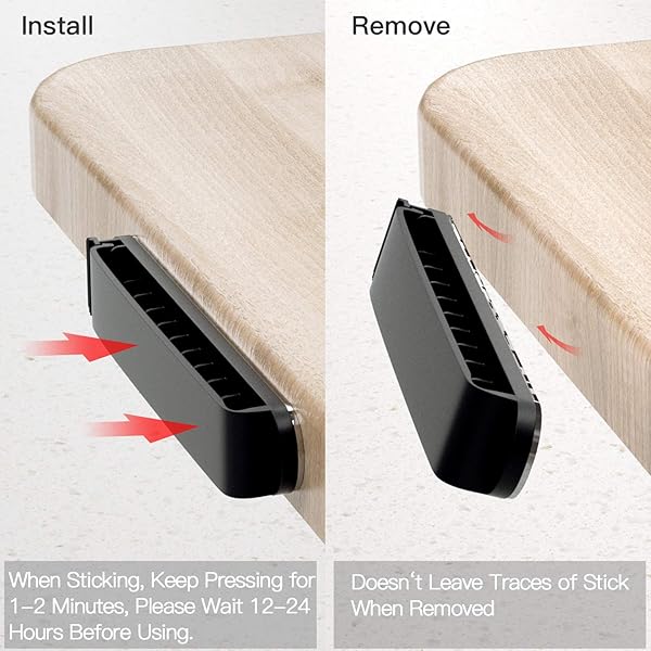 Pzoz Cable Clips 3 Pack Cord Organizer for Home Office Desk Phone Car Wire Self Adhesive Cable Management Black - Image 5