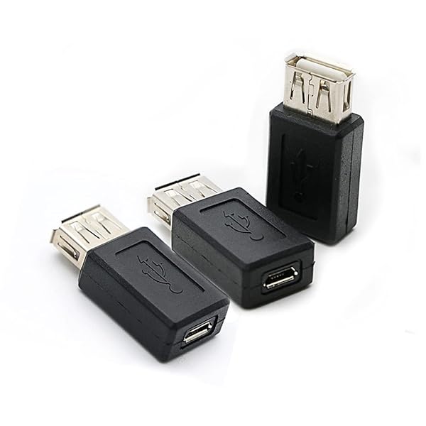 RGZHIUHFZ 3 Pack USB 2.0 A Female to Micro Female Adapter - Fast & Reliable Converter