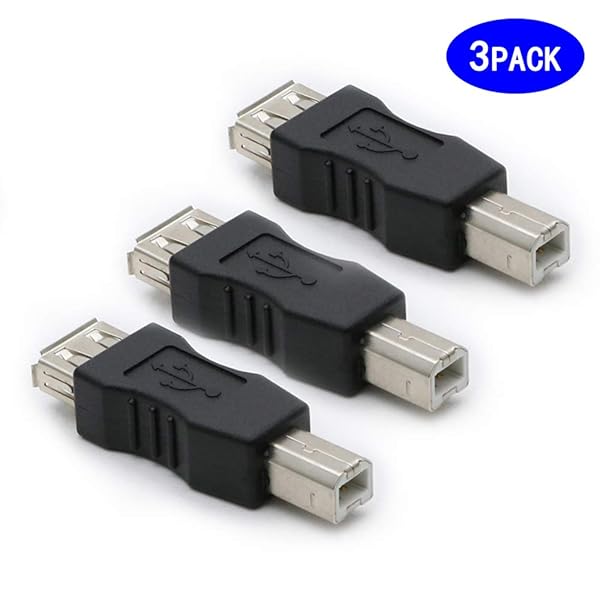RGZHIUHFZ 3-Pack USB 2.0 AF/BM Adapter - Type A Female to USB B Male Connector Converter - Image 4