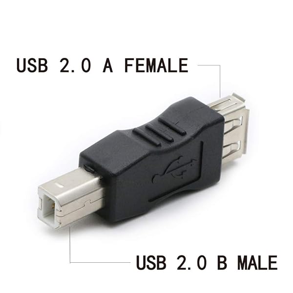 RGZHIUHFZ 3-Pack USB 2.0 AF/BM Adapter - Type A Female to USB B Male Connector Converter - Image 5