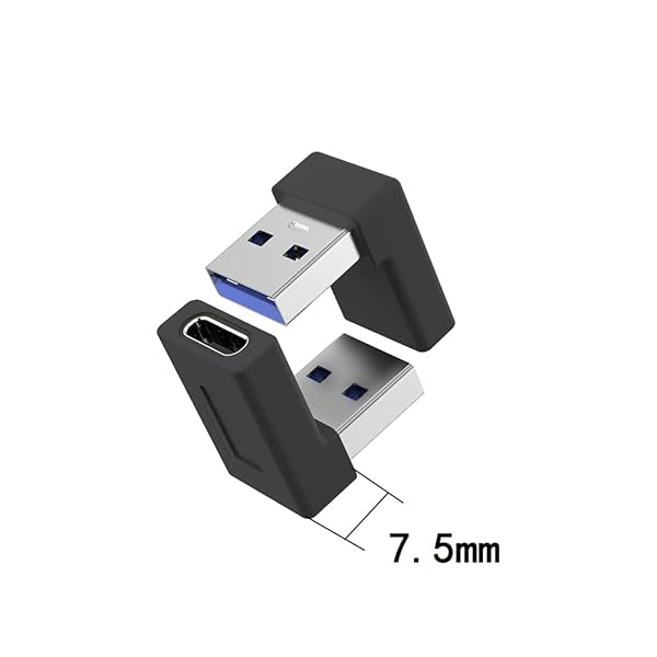 Right Angle USB A to USB C Adapter 2-Pack - 90 Degree Connector for Fast 5Gbps Data Transfer with Laptops & Phones - Image 5