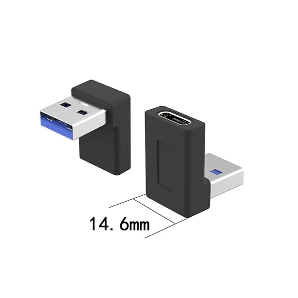 Right Angle USB A to USB C Adapter 2-Pack - 90 Degree Connector for Fast 5Gbps Data Transfer with Laptops & Phones - Image 6