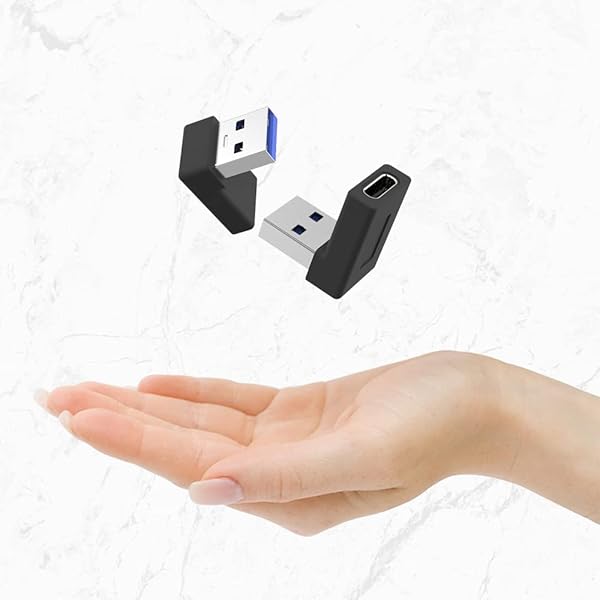 Right Angle USB A to USB C Adapter 2-Pack - 90 Degree Connector for Fast 5Gbps Data Transfer with Laptops & Phones - Image 9